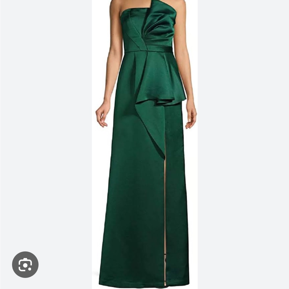 aidan mattox mikado bustier forest NEW size 2 night gown wedding